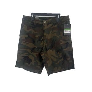 Galaxy By Harvic Men's 30x8 Green Camo Slim-Fit Stretch Chino Shorts NWT NEW